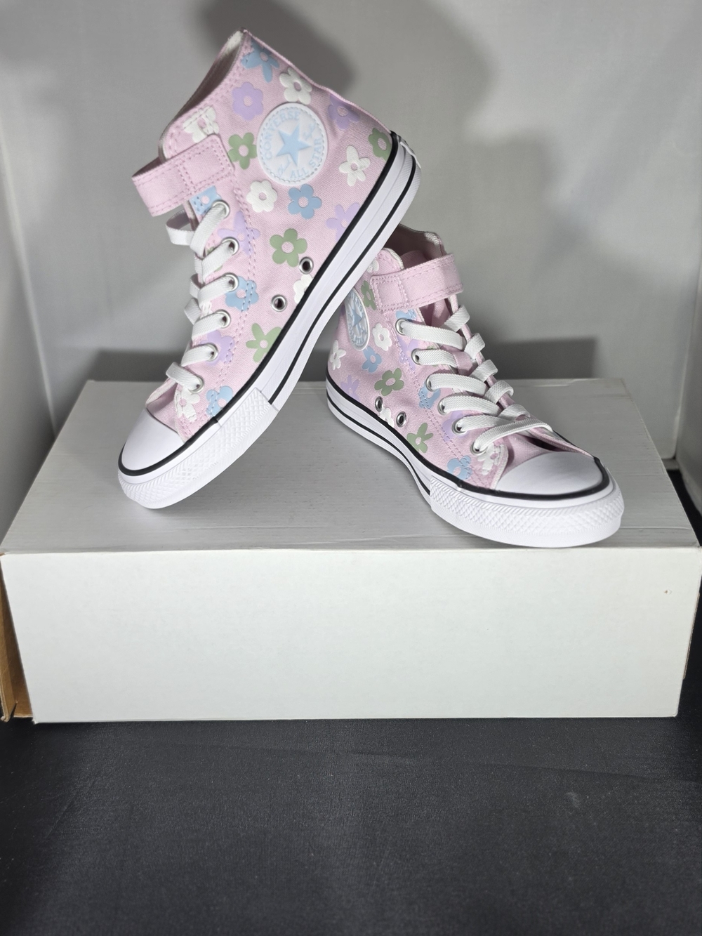 Converse Kids Pink High-Top Sneakers with Floral Print